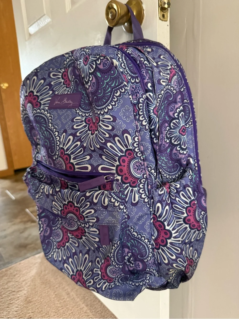 Vera Bradley Purple Floral Paisley Backpack